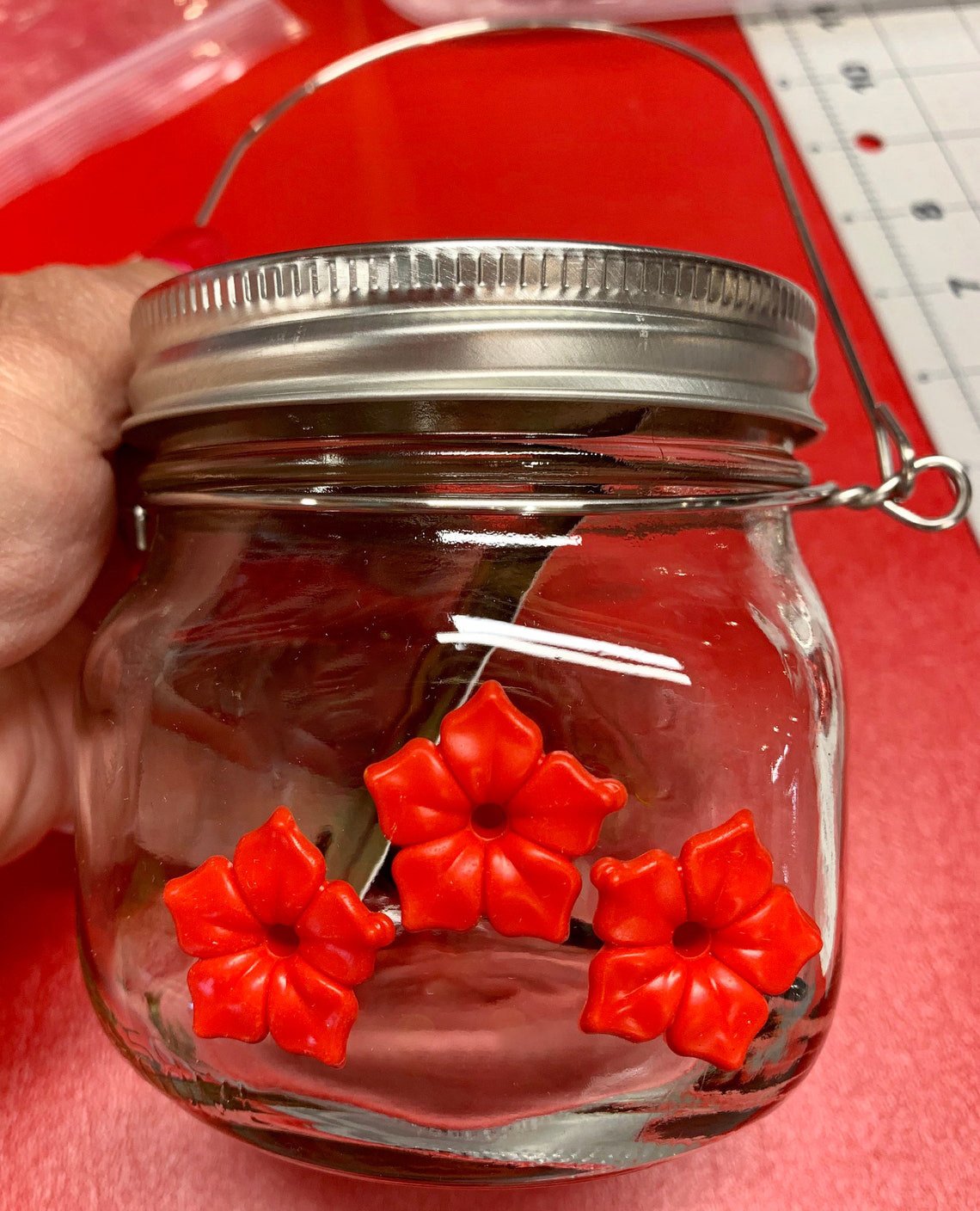 š„Last Day Promotion - 49% OFFš Beautiful Mason Jar Hummingbird Feeder W/ Three Ports š„ BUY 2 GET 1 FREE