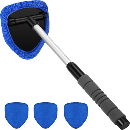 Microfiber Car Windshield Cleaning Tool with Extendable Handle