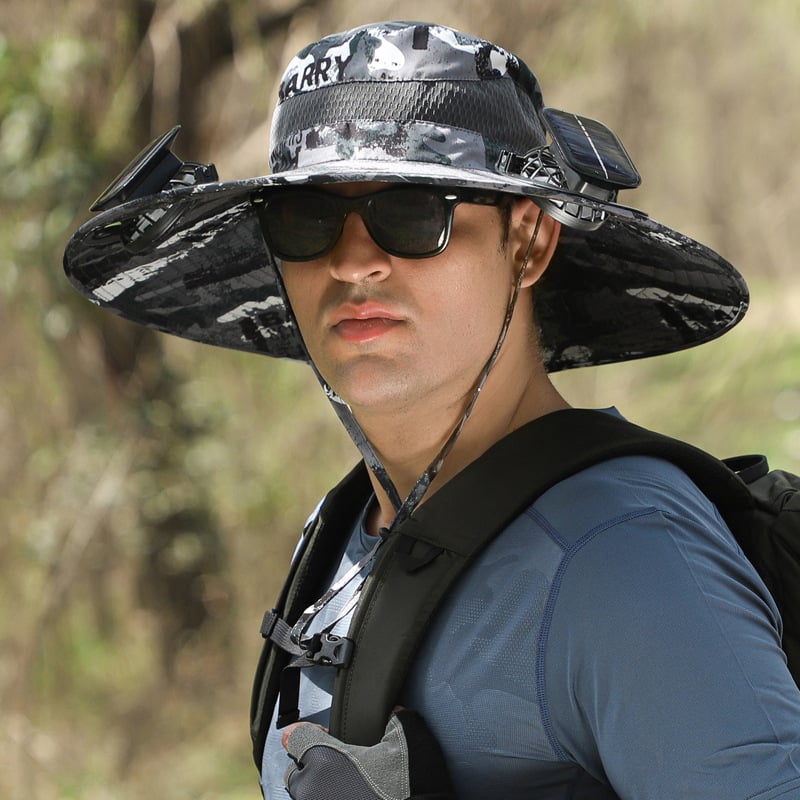 🏆 50K+ SOLD! 49% OFF – Almost Gone-⚡2026 New Ultralight Solar Fan Sun Hat – Lighter Than a Baseball!⚾(Only 11oz)