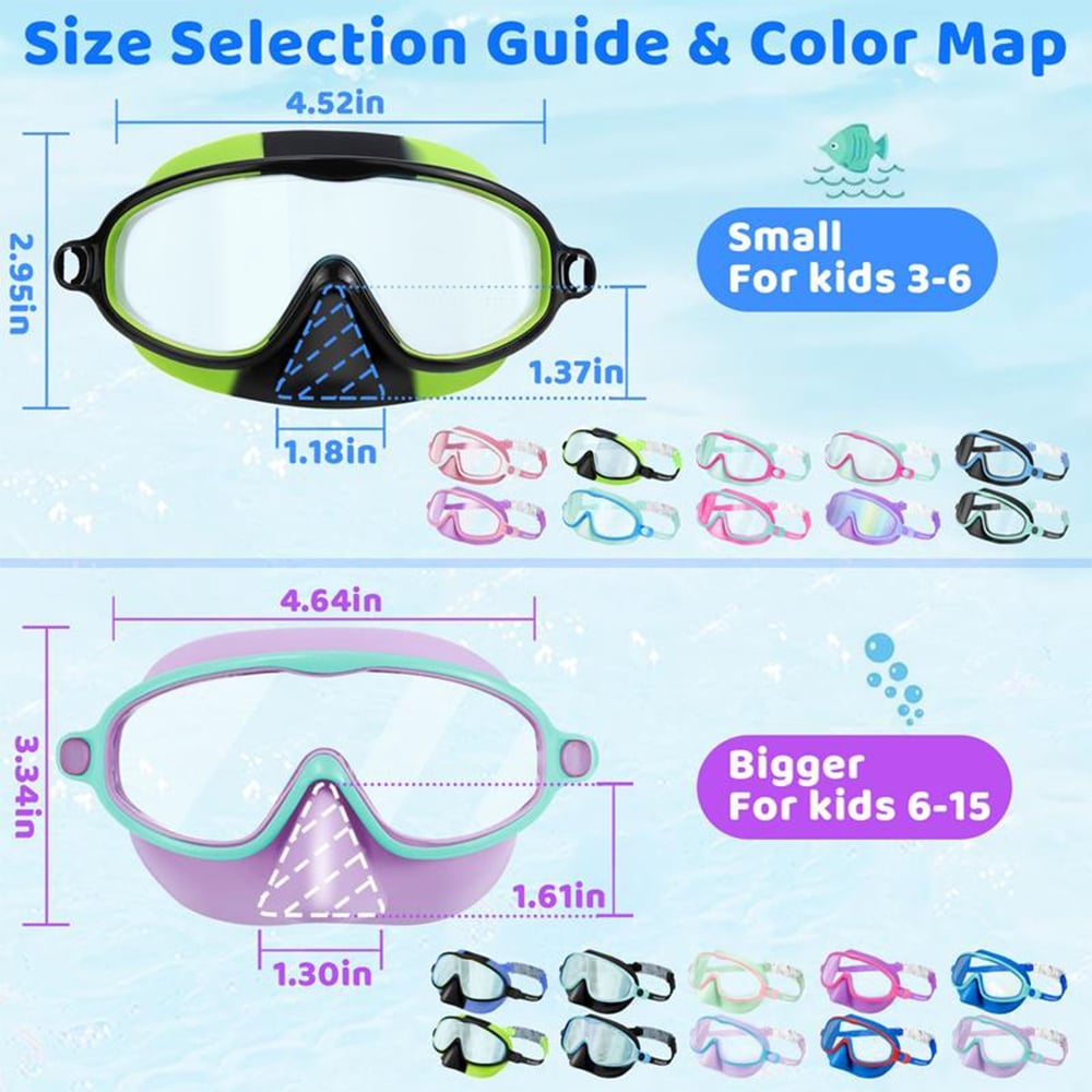 🏊‍♀️Buy 1 Get 1 Free🎁-HD children's large frame waterproof and anti-fog swimming goggles