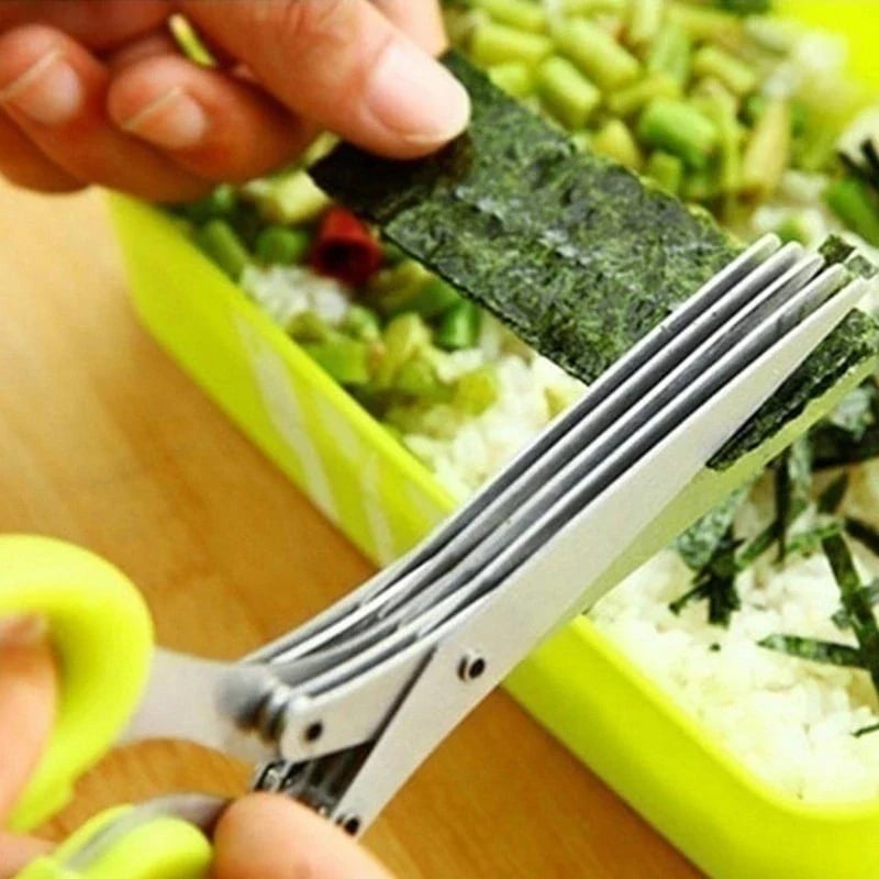 🔥Buy 1 Get 1 Free($13.99 Each)🎁5 Blade Kitchen Salad Scissors