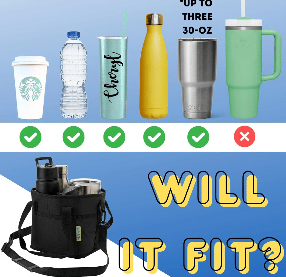 🔥HOT SALE 40% OFF🥤❄️Family Size 4 Compartment Drink Bag, Multiple Tumbler Carrier Caddy✨