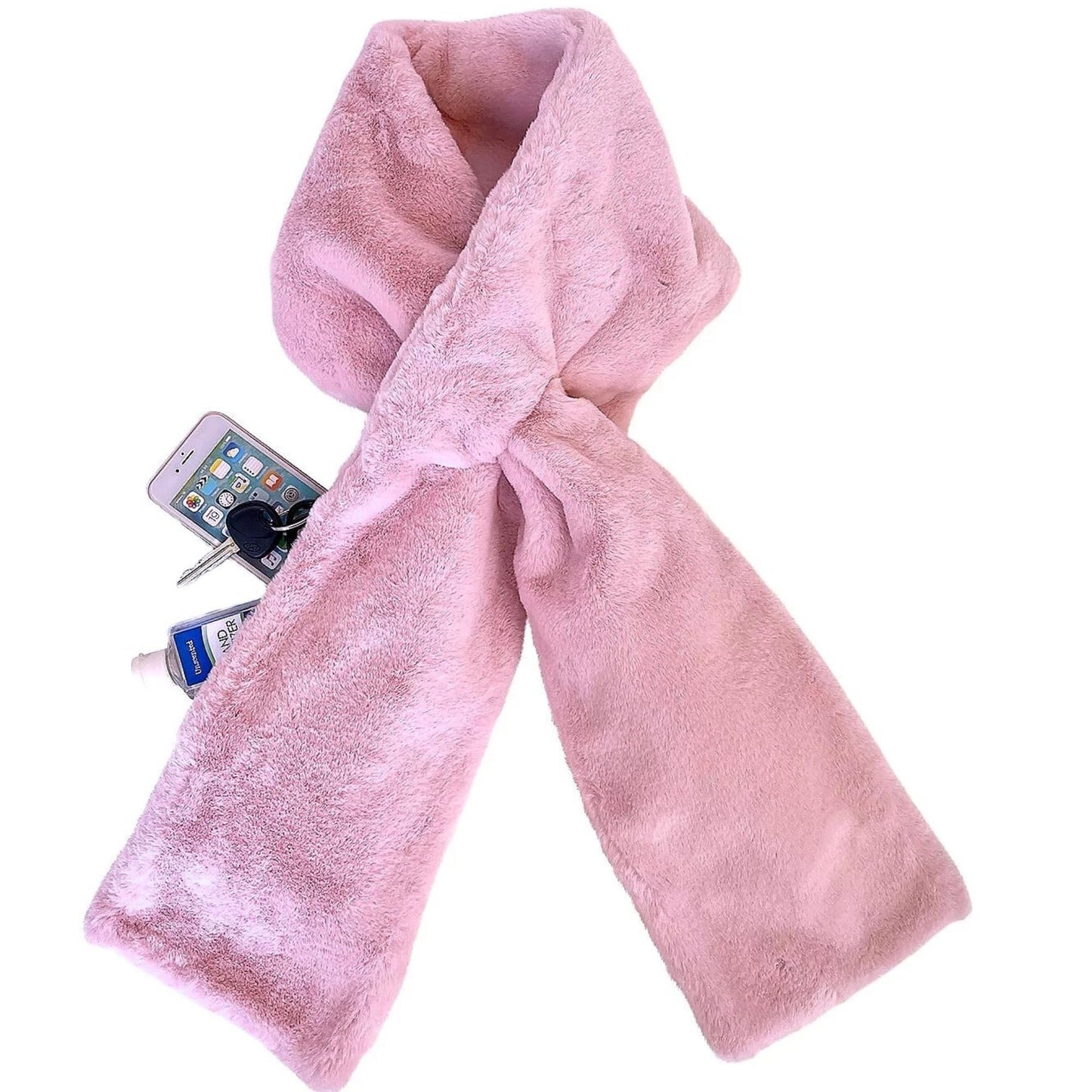 🔥Last Day 40%🔥Women's Ultra-Soft Faux Fur Pull-Through Scarf with Hidden Zipper Pocket