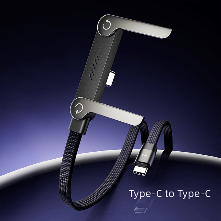 🔥BUY 1 GET 1 FREE($9.99/EACH) | MFi-Certified Cables 2-in-1 Invisible Holder Charger Cable - 240W Fast Charging Cord with Built-In Phone Stand