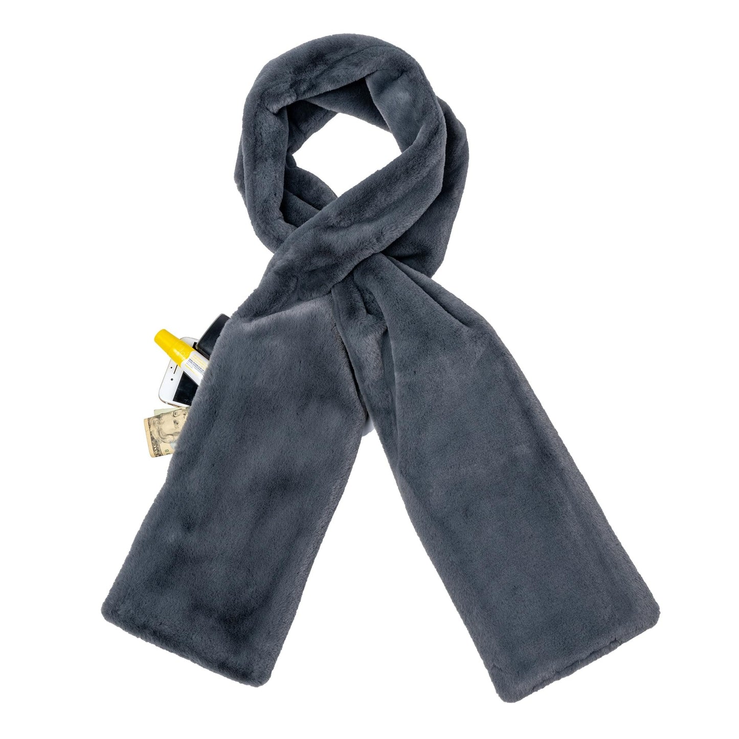 🔥Last Day 40%🔥Women's Ultra-Soft Faux Fur Pull-Through Scarf with Hidden Zipper Pocket