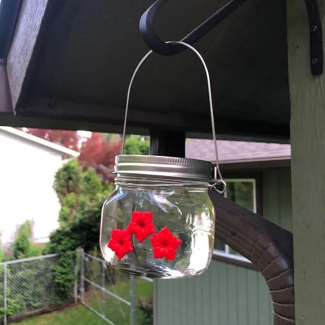 🔥Last Day Promotion - 49% OFF🎁 Beautiful Mason Jar Hummingbird Feeder W/ Three Ports 🔥 BUY 2 GET 1 FREE