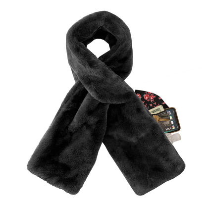 🔥Last Day 40%🔥Women's Ultra-Soft Faux Fur Pull-Through Scarf with Hidden Zipper Pocket