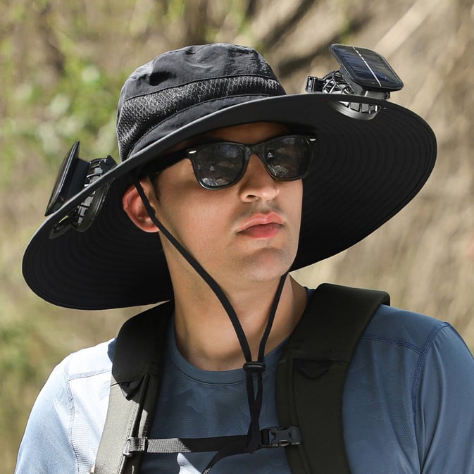 🏆 50K+ SOLD! 49% OFF – Almost Gone-⚡2026 New Ultralight Solar Fan Sun Hat – Lighter Than a Baseball!⚾(Only 11oz)