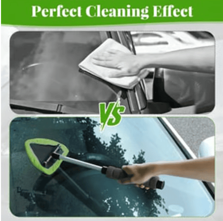 Microfiber Car Windshield Cleaning Tool with Extendable Handle