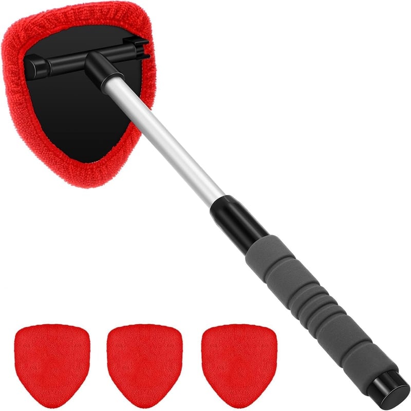 Microfiber Car Windshield Cleaning Tool with Extendable Handle