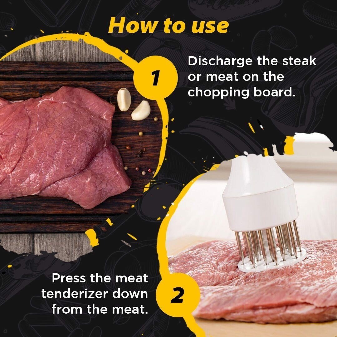 Buy 1 Get 1 Free(2PCS)-🥩Stainless Steel Meat Tenderizer Needle 21 Pin Steak BBQ Kitchen Cooking Tool