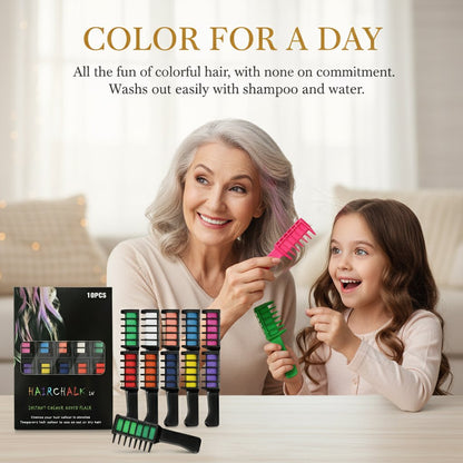 🔥Last Day 40% OFF🔥 - Buy 1 Get 1 Free🎁Festive Fun Hair Chalk Combs