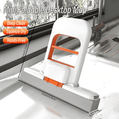 🔥Buy 1 Get 1 Free($9.99 Each)🧼Mini Foldable Desktop Mop –  Mop for Wet & Dry