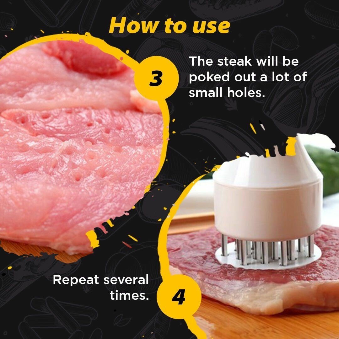Buy 1 Get 1 Free(2PCS)-🥩Stainless Steel Meat Tenderizer Needle 21 Pin Steak BBQ Kitchen Cooking Tool