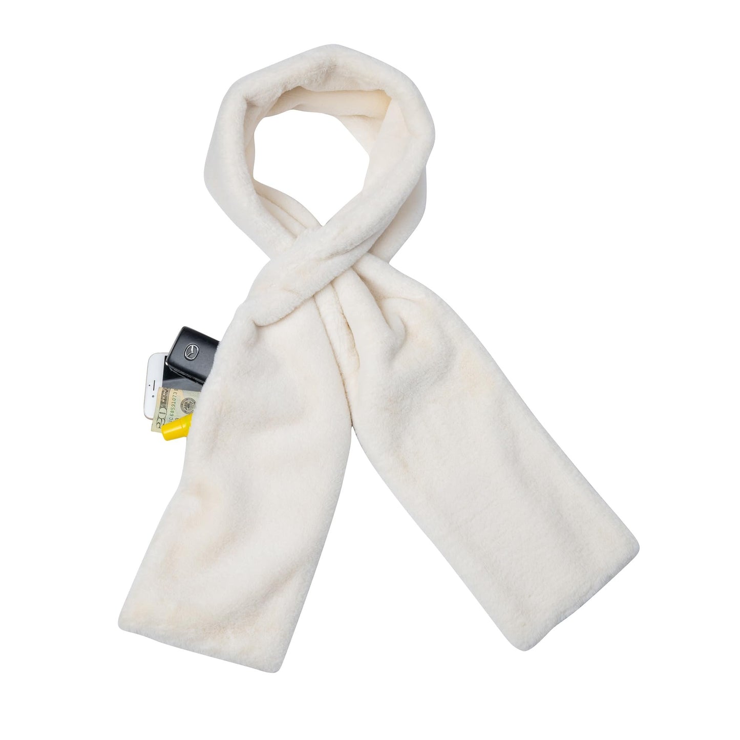 🔥Last Day 40%🔥Women's Ultra-Soft Faux Fur Pull-Through Scarf with Hidden Zipper Pocket