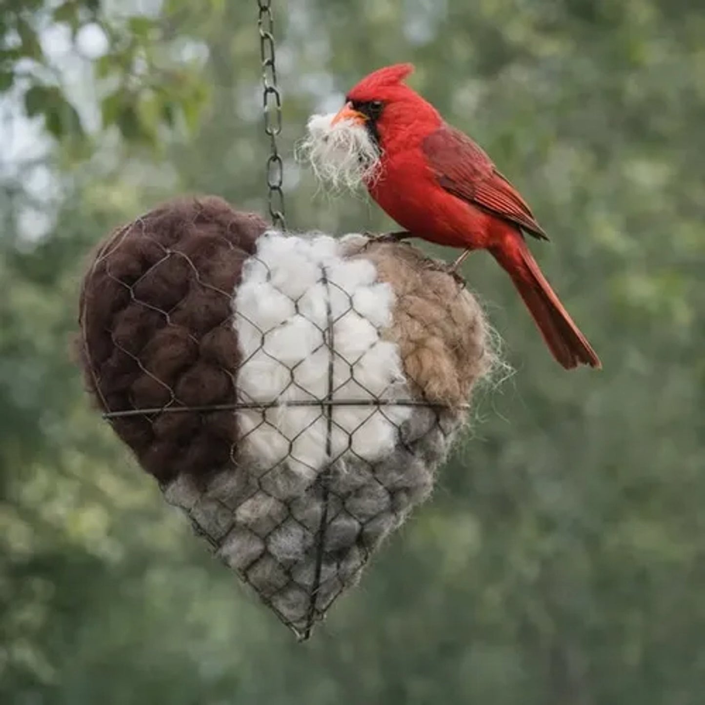 🔥LAST DAY 40% OFF - 🕊️🏡Handmade Natural Alpaca Fiber Bird Nesting Heart❤️Bird lovers gift