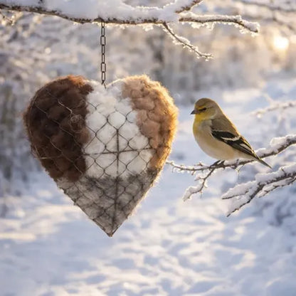 🔥LAST DAY 40% OFF - 🕊️🏡Handmade Natural Alpaca Fiber Bird Nesting Heart❤️Bird lovers gift