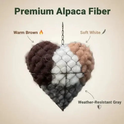 🔥LAST DAY 40% OFF - 🕊️🏡Handmade Natural Alpaca Fiber Bird Nesting Heart❤️Bird lovers gift